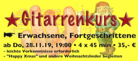 Gitarrenkurs Erwachsene Fortgeschrittene ab 28. Nov. '19, 19:00